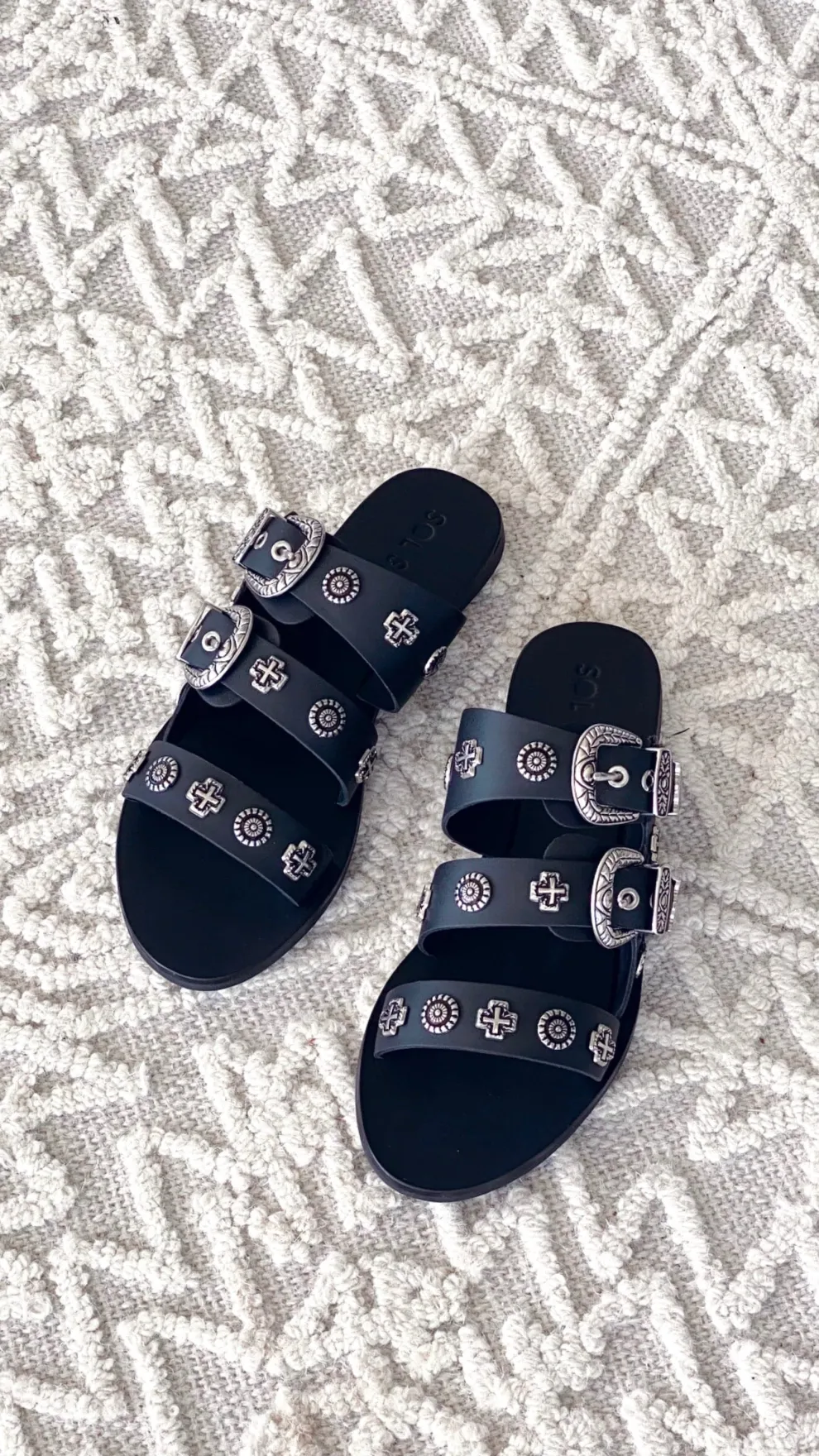 Sol Sana Eastwood Slide - Black Silver