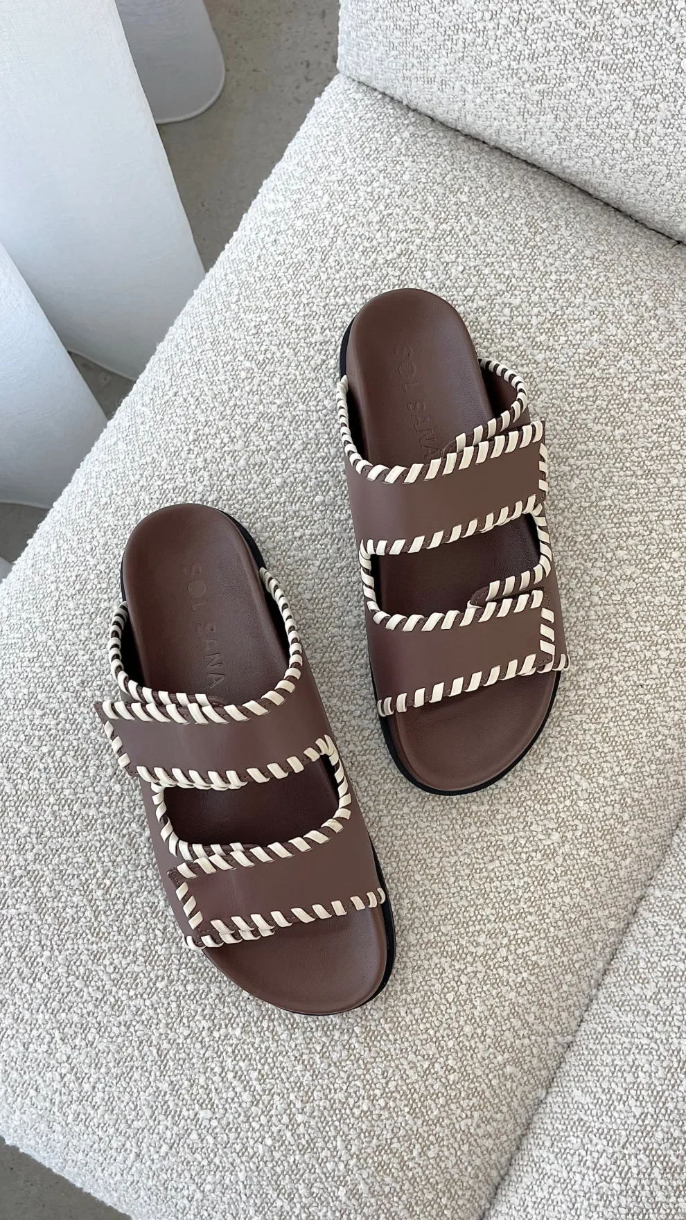 Sol Sana Fontelina Footbed - Cocoa / Off White Trim