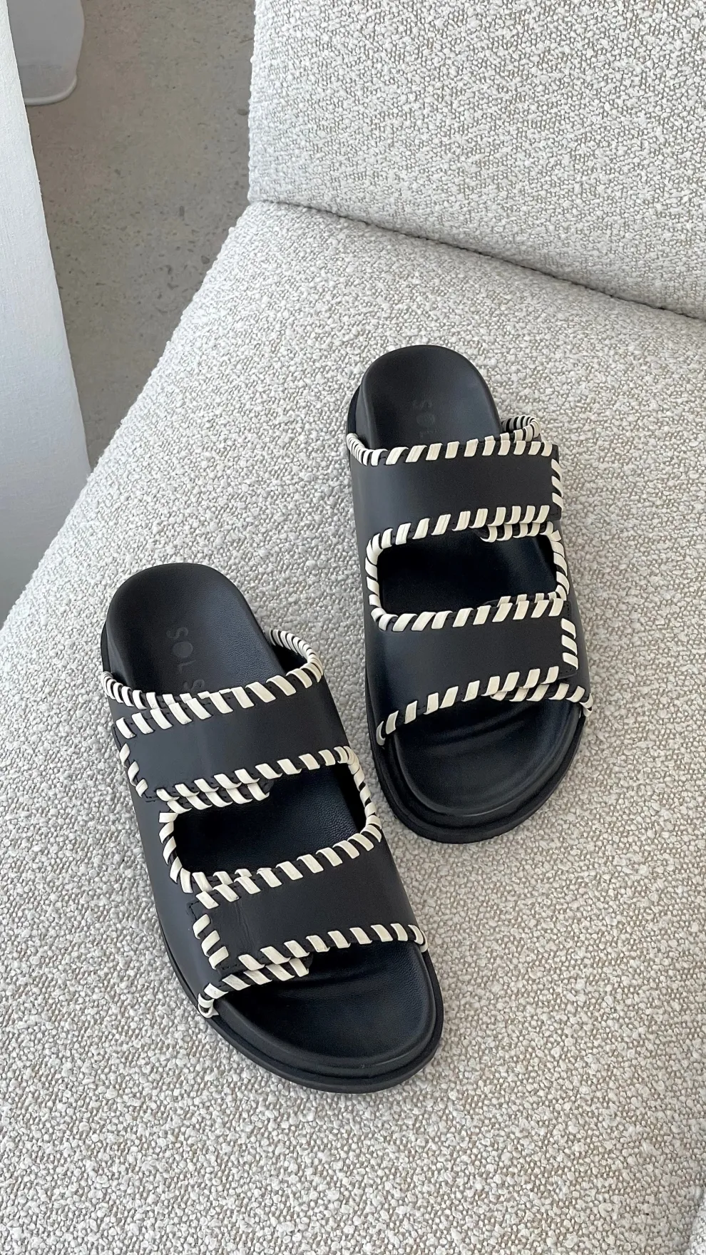 Sol Sana Fontelina Footbed - Black / Off White Trim