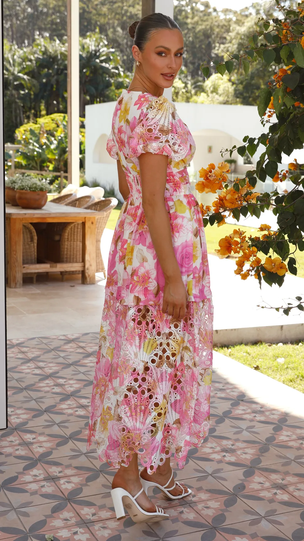 Solana Midi Dress - Pink Floral