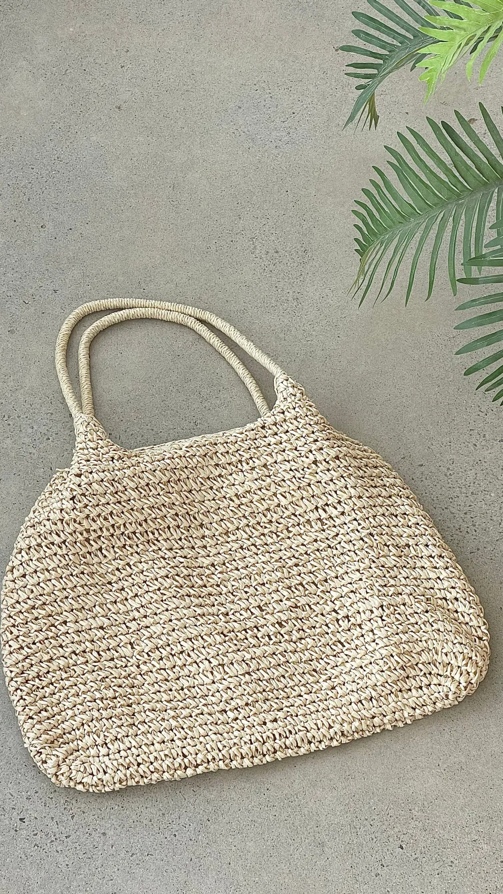 Solana Summer Tote Bag - Beige Straw