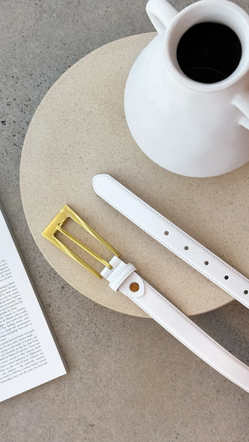 Stacey Belt - Chalk / Gold