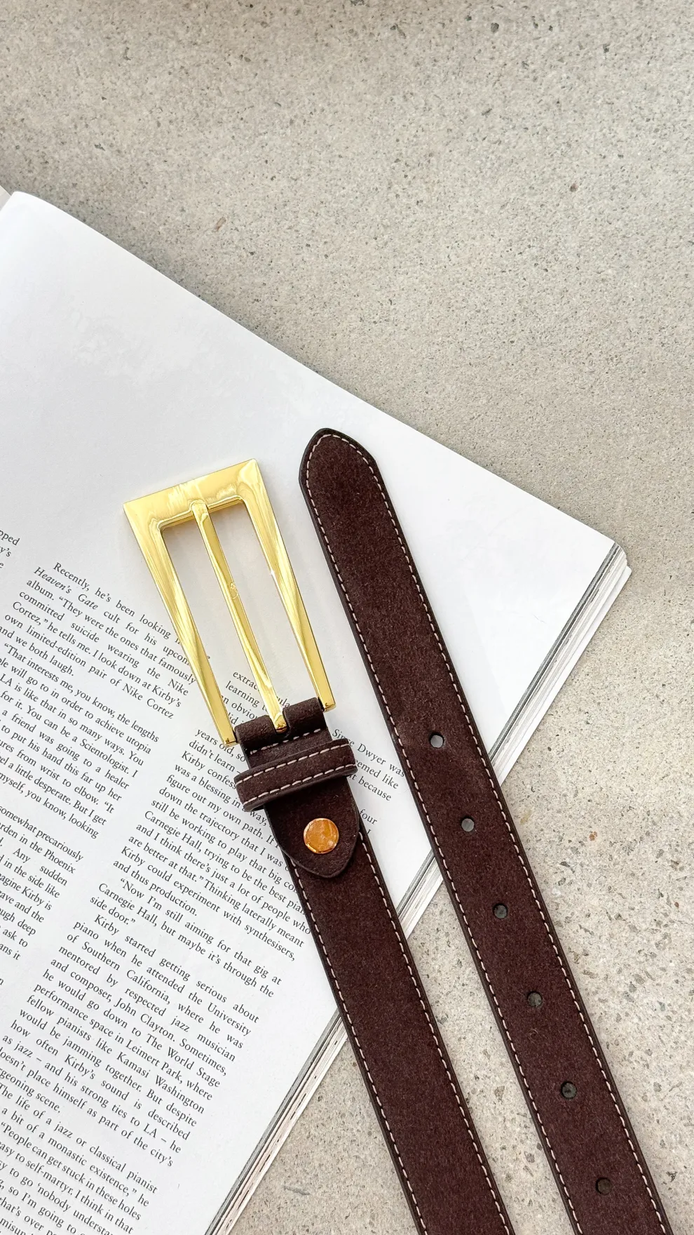Stacey Belt - Chocolate / Gold