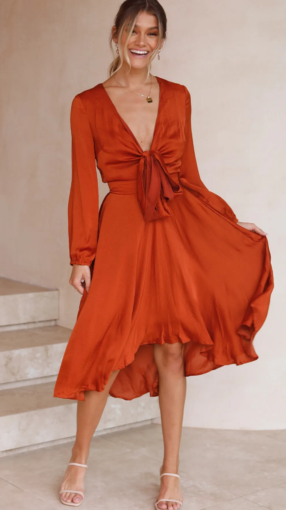 Starry Nights Dress - Rust