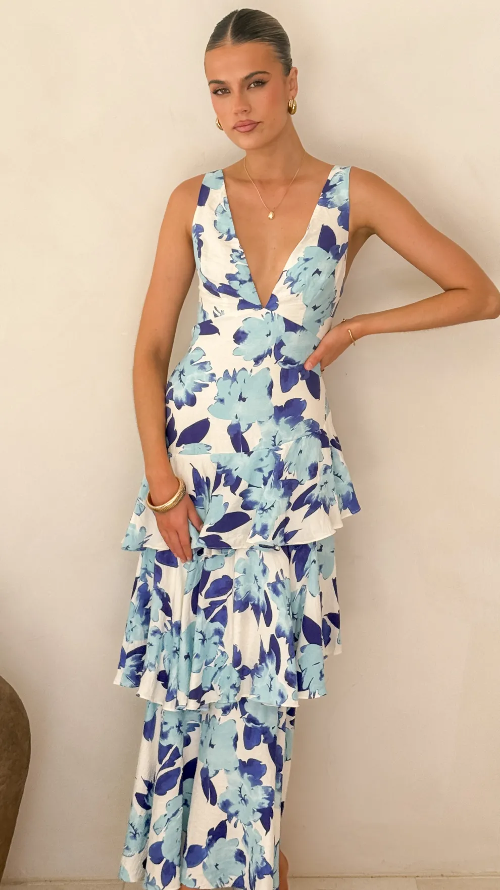 Stasie Maxi Dress - Blue Floral