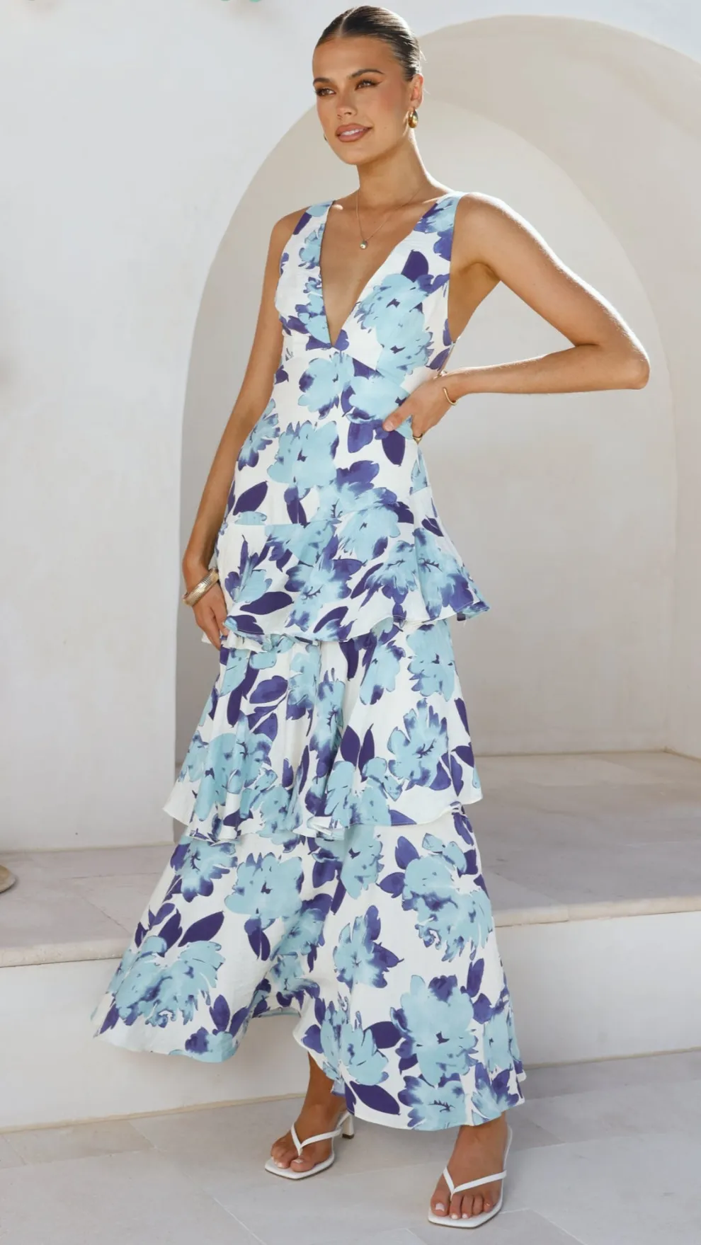 Stasie Maxi Dress - Blue Floral
