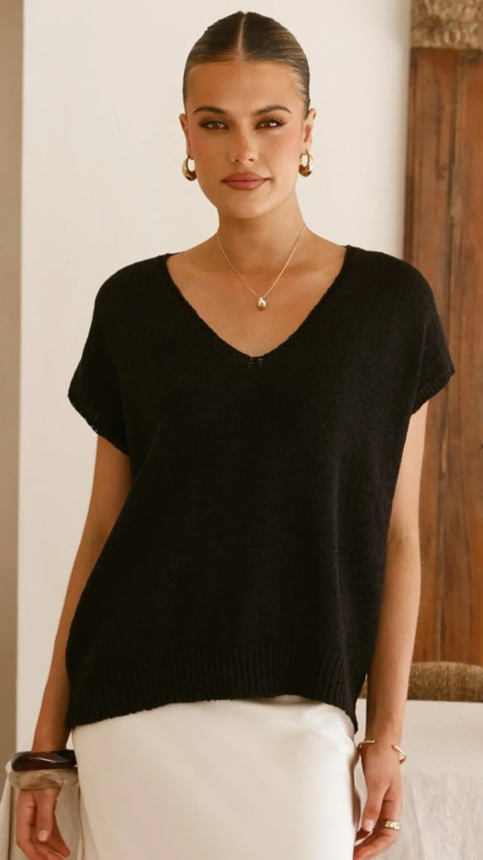 Stelaria Knit Top - Black