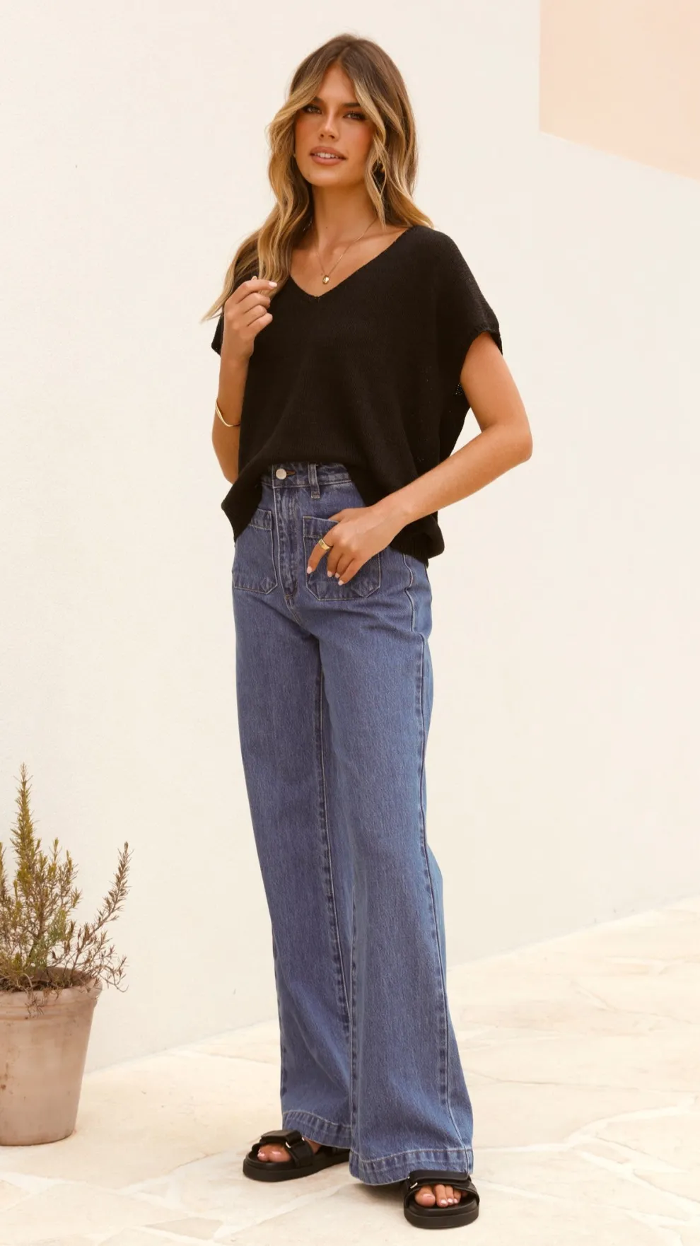 Stelaria Knit Top - Black