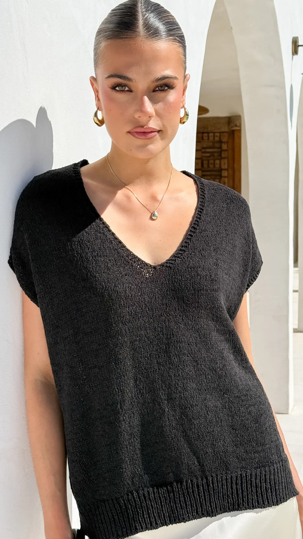 Stelaria Knit Top - Black