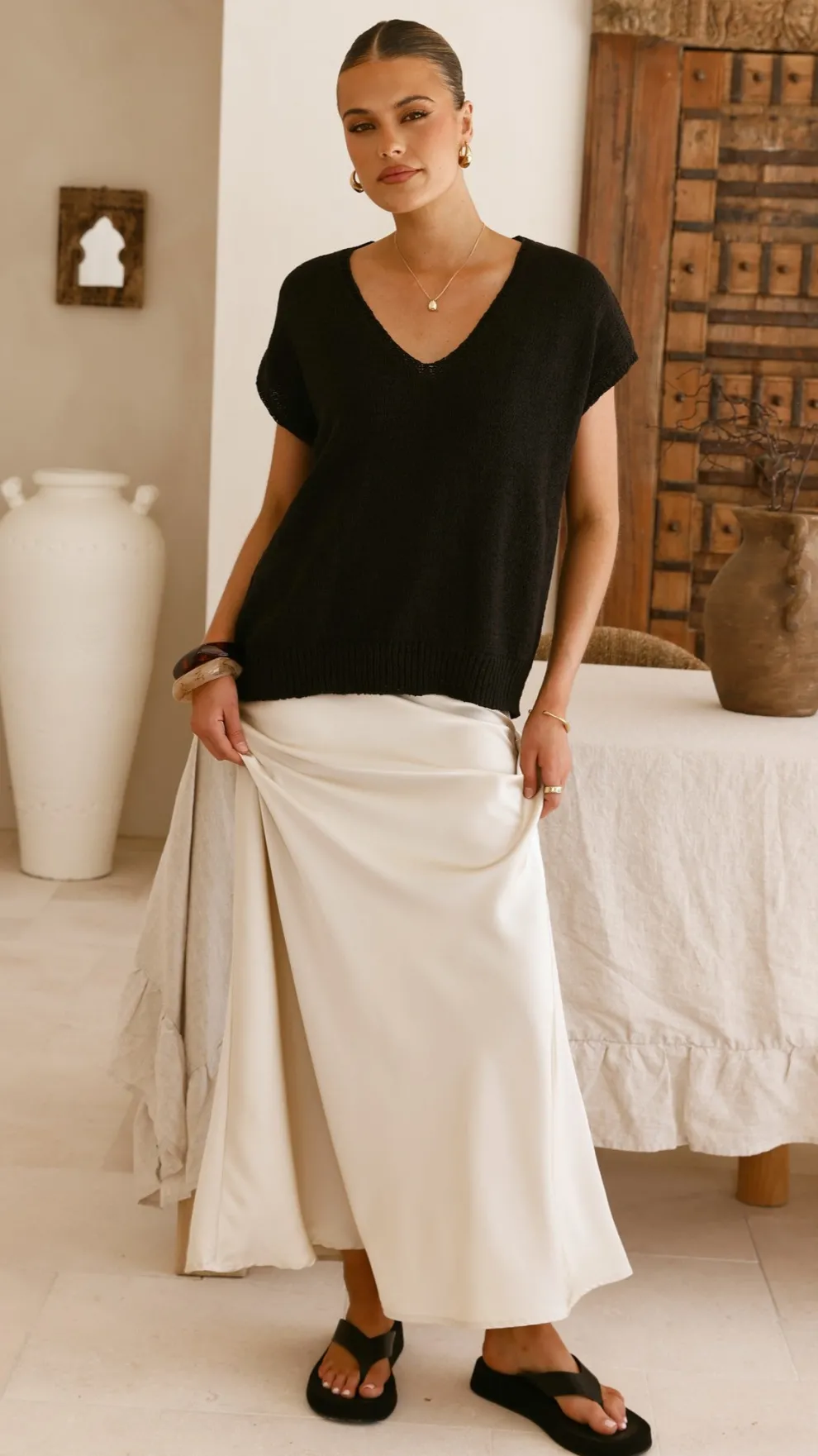 Stelaria Knit Top - Black