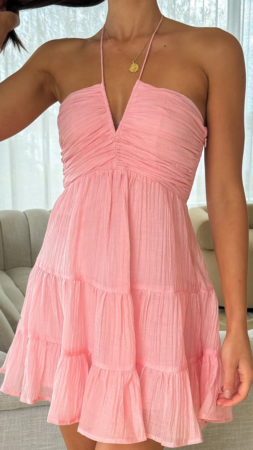 Taffeta Mini Dress - Pink