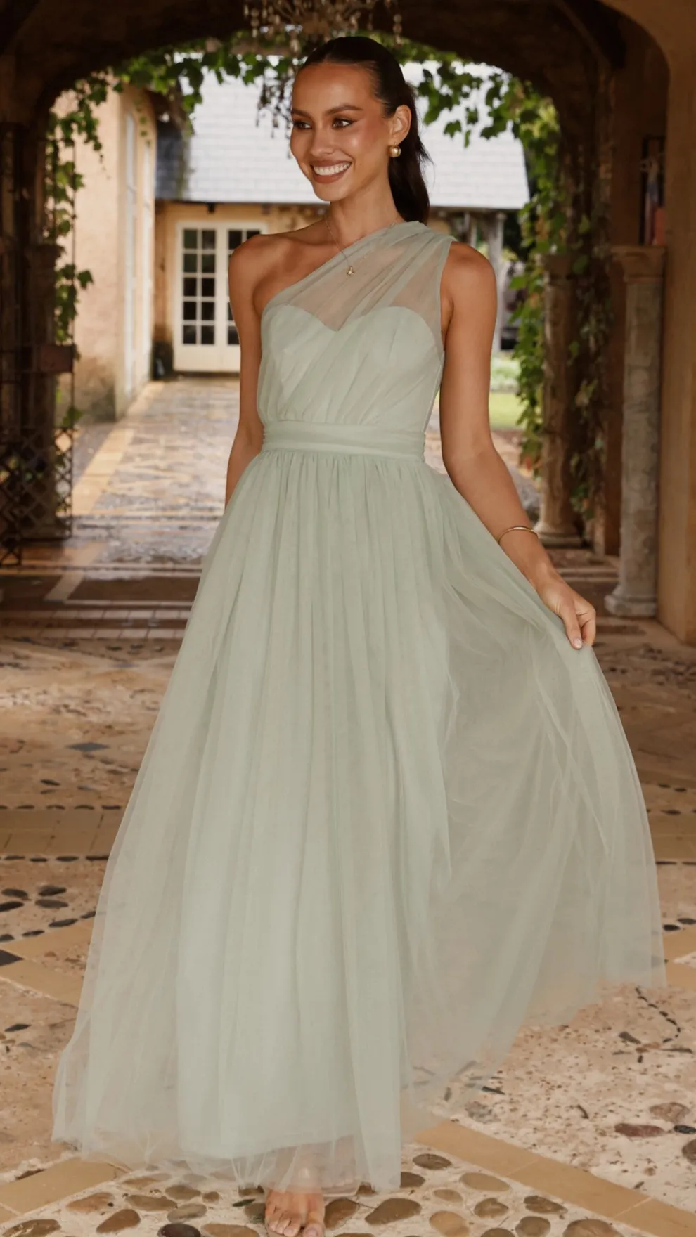 Talissa Tulle Maxi Dress - Sage