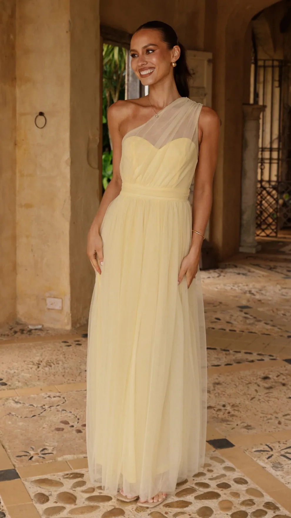 Talissa Tulle Maxi Dress - Yellow