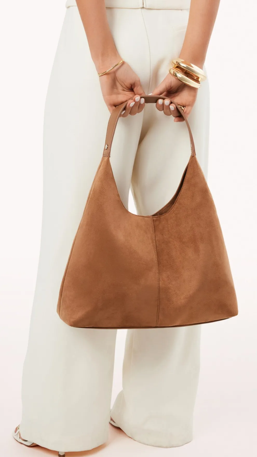 Tammy Shoulder Bag - Dark Tan Suede
