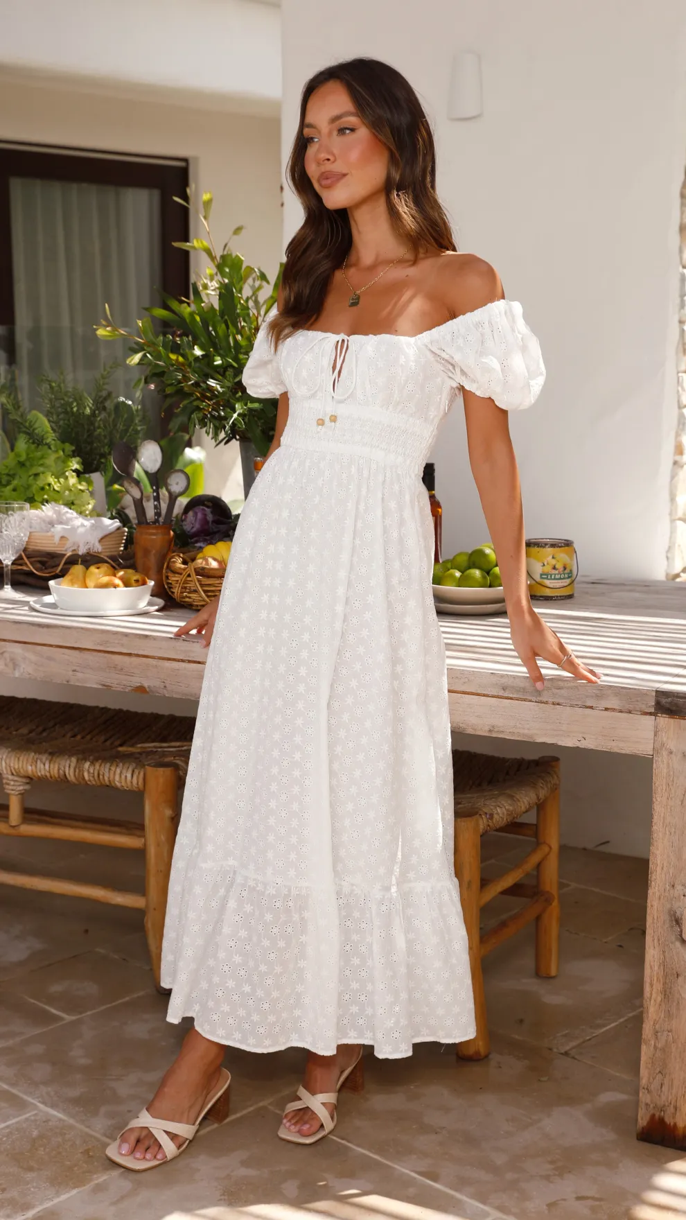 Tania Midi Dress - White