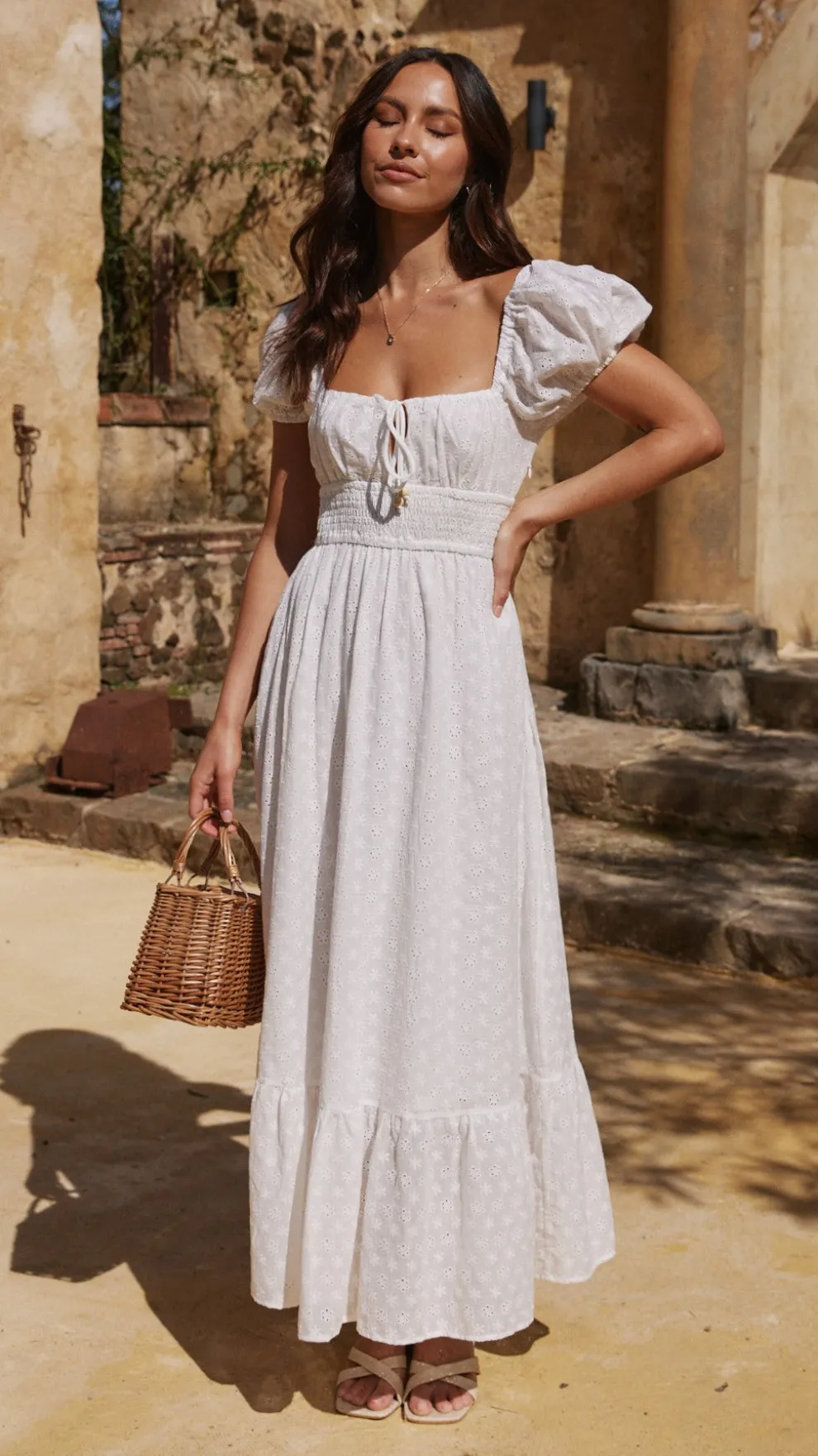Tania Midi Dress - White