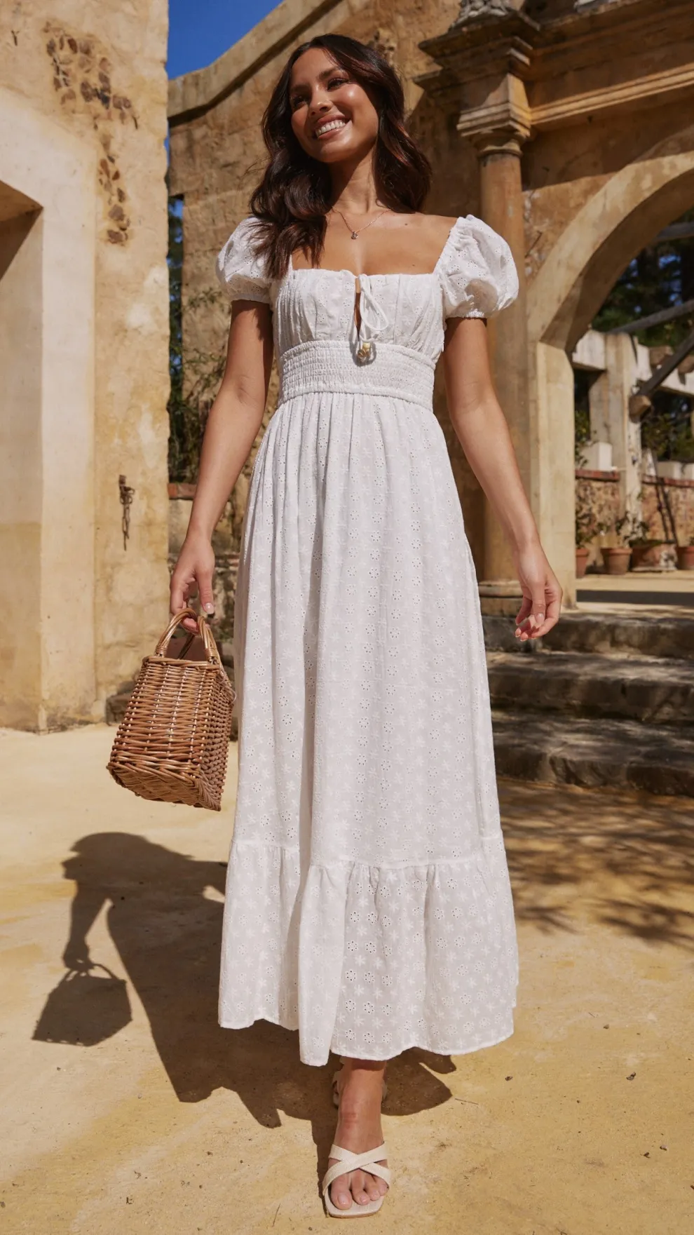 Tania Midi Dress - White