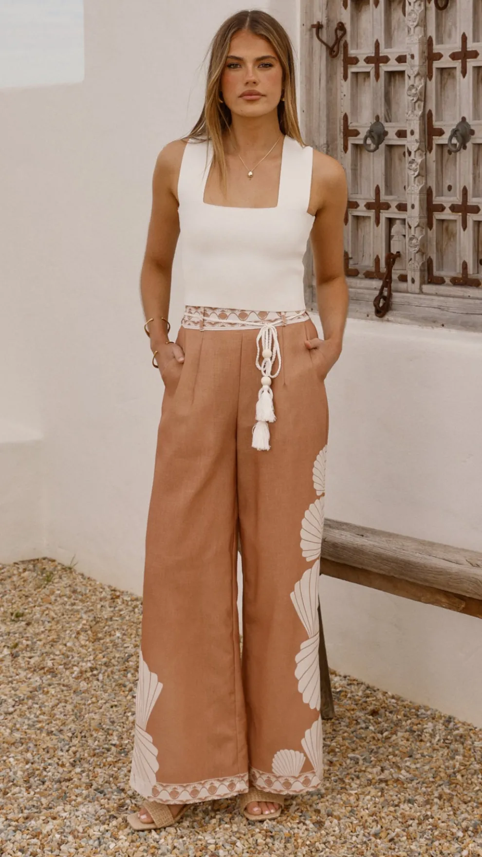 Tessa Wide Leg Pants - Siena