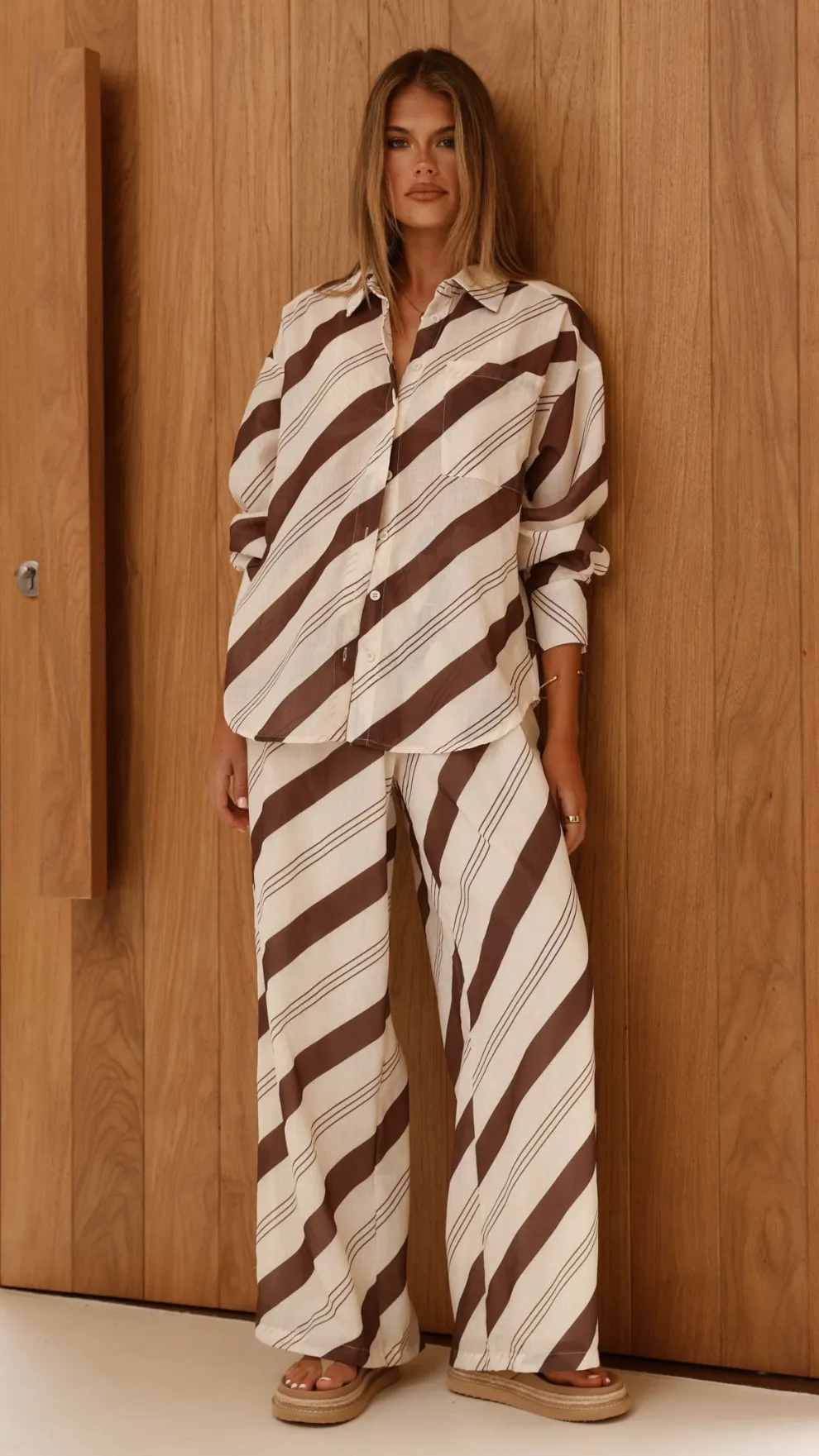 Torrey Wide Leg Pants - Cream/Cacao