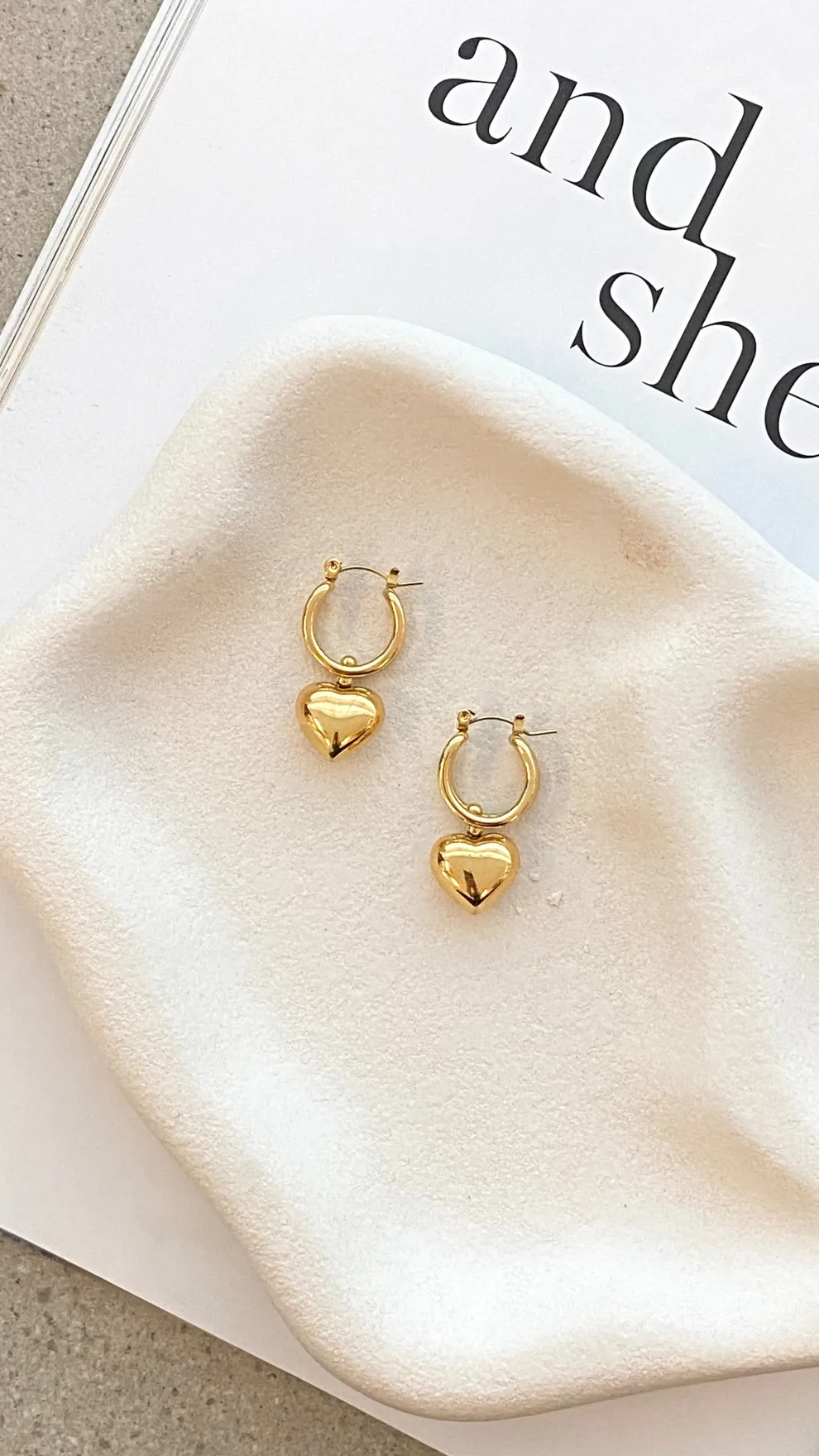 Varick Heart Earrings - Gold