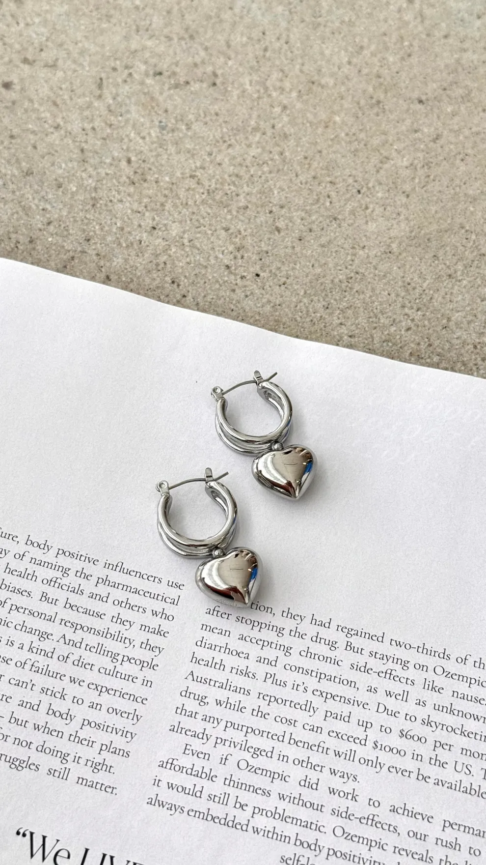 Varick Heart Earrings - Silver