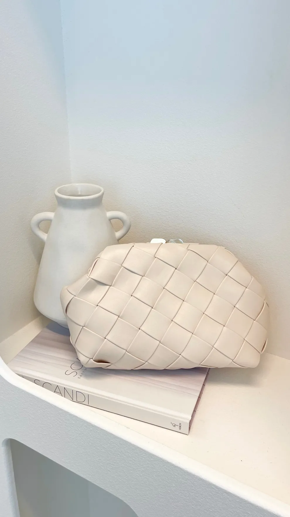 Vasanti Woven Clutch - Beige