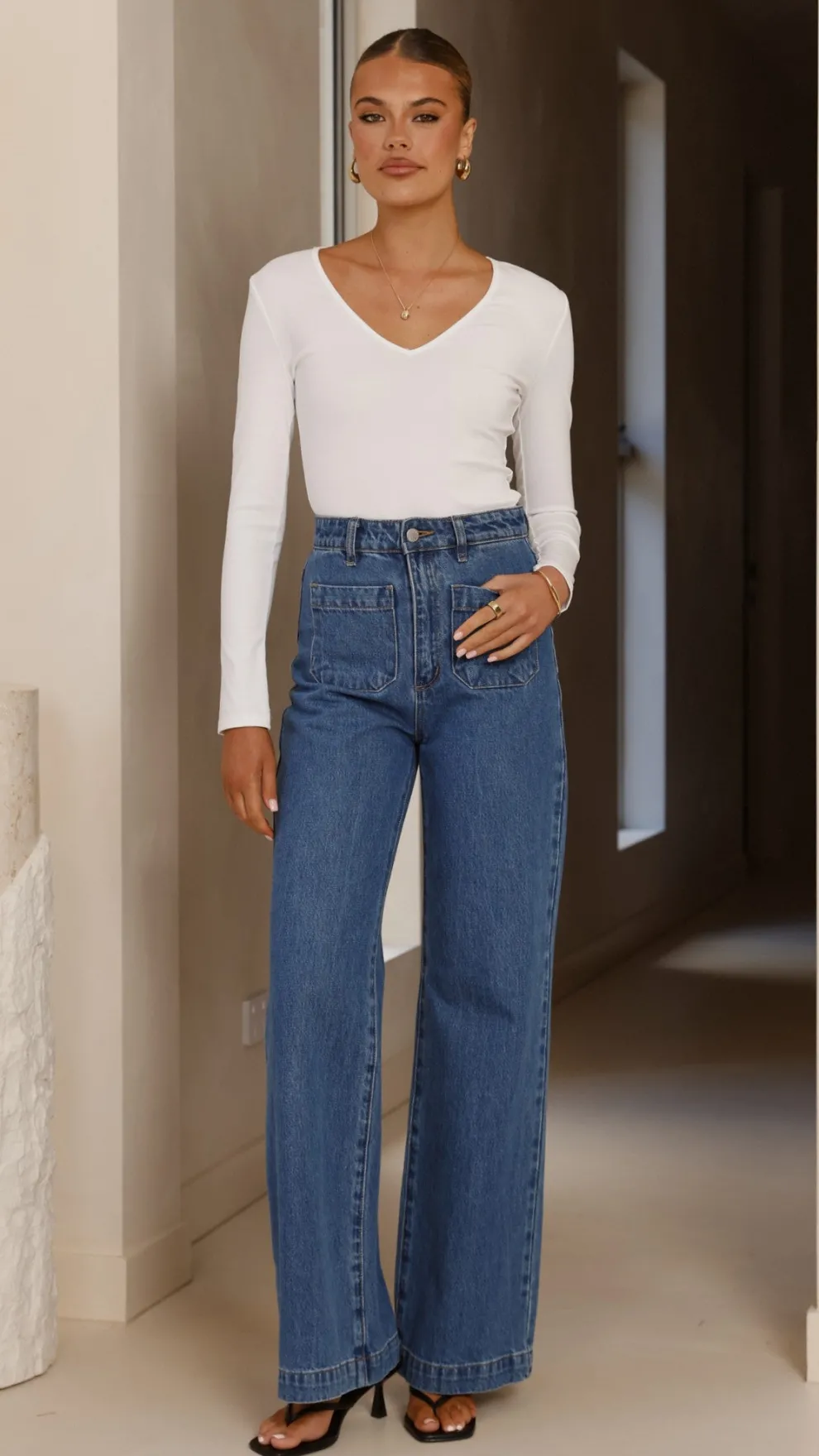 Vienna Long Sleeve Top - White