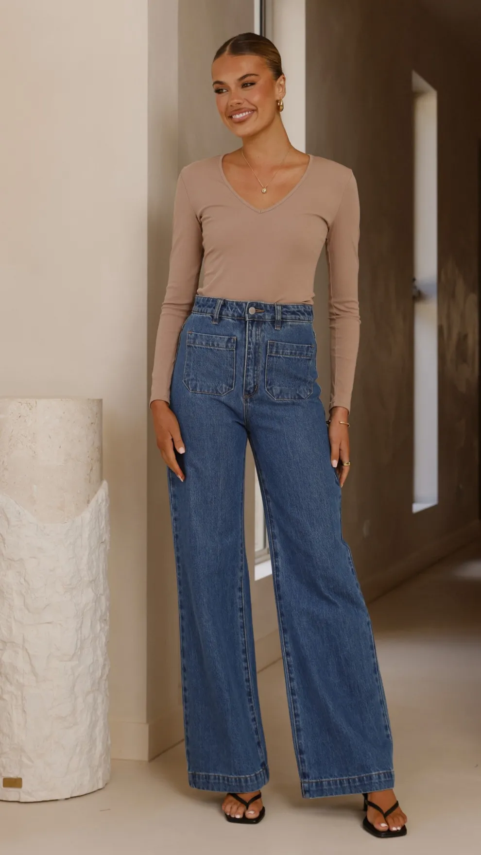 Vienna Long Sleeve Top - Mocha