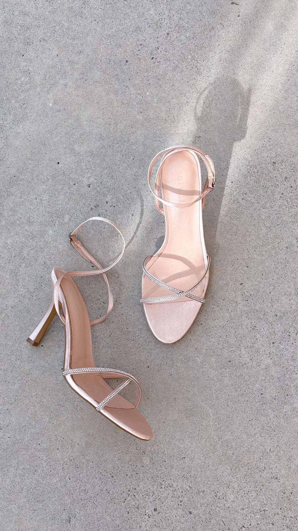 Vixin Heels - Champagne Satin Diamante