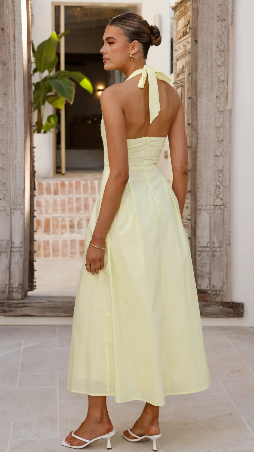 Wesley Halter Neck Maxi Dress - Yellow