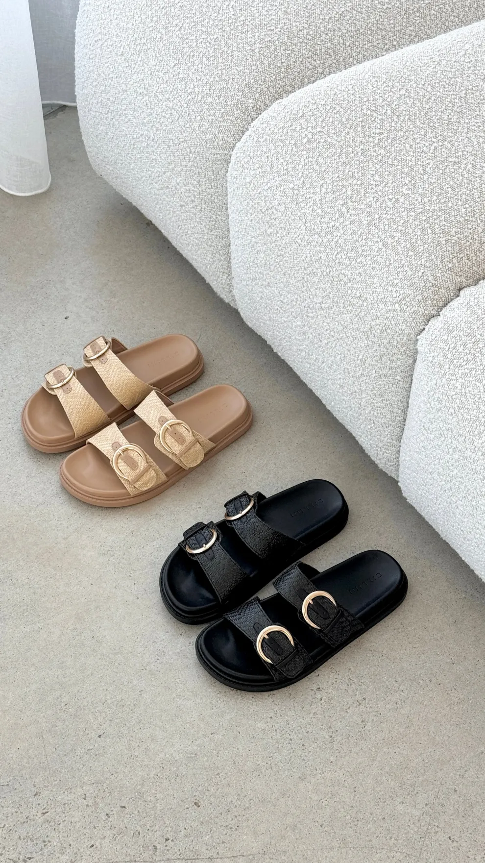 Wilmer Slides - Natural Raffia
