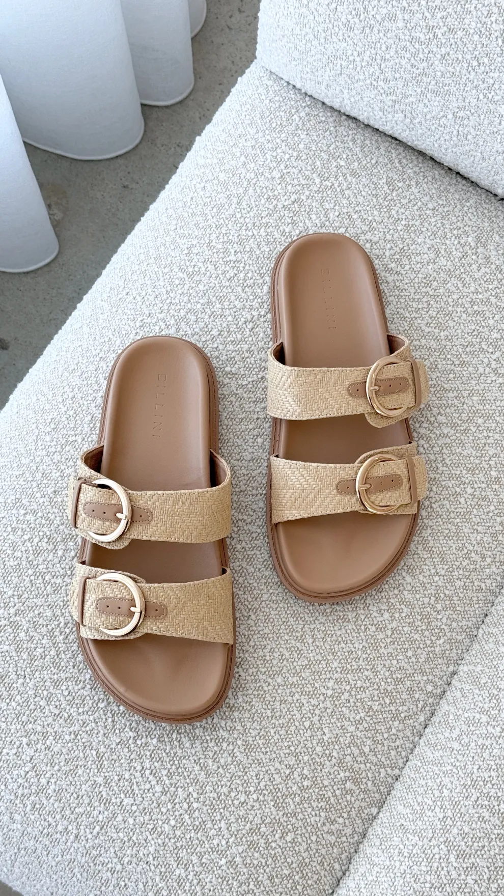 Wilmer Slides - Natural Raffia
