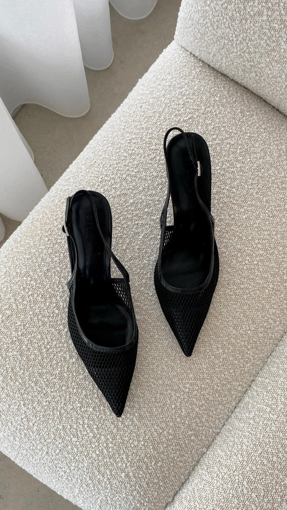 Xahia Heel - Black Net Mesh