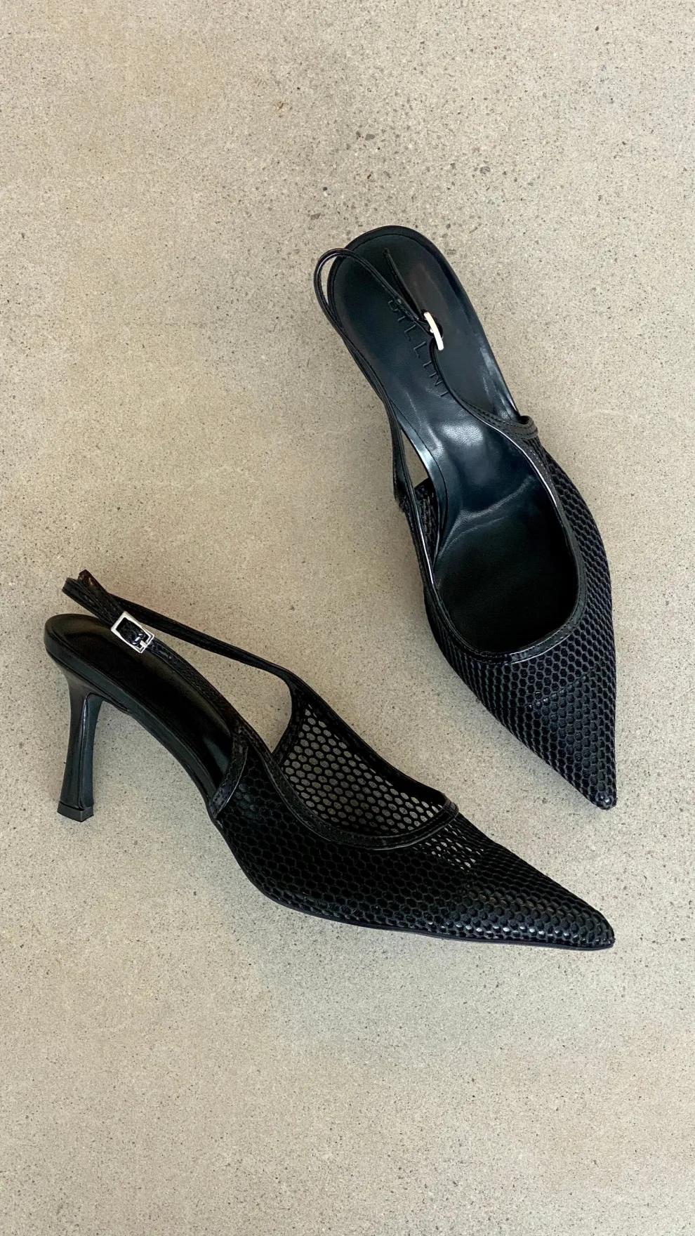 Xahia Heel - Black Net Mesh