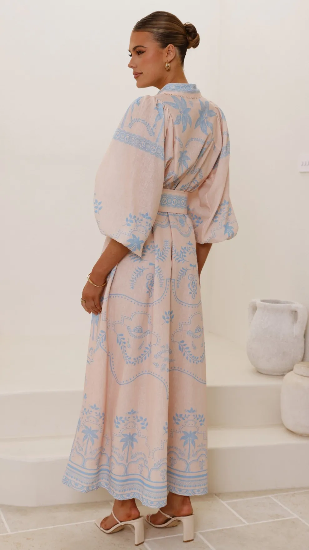 Xander Long Sleeve Maxi Dress - Blue