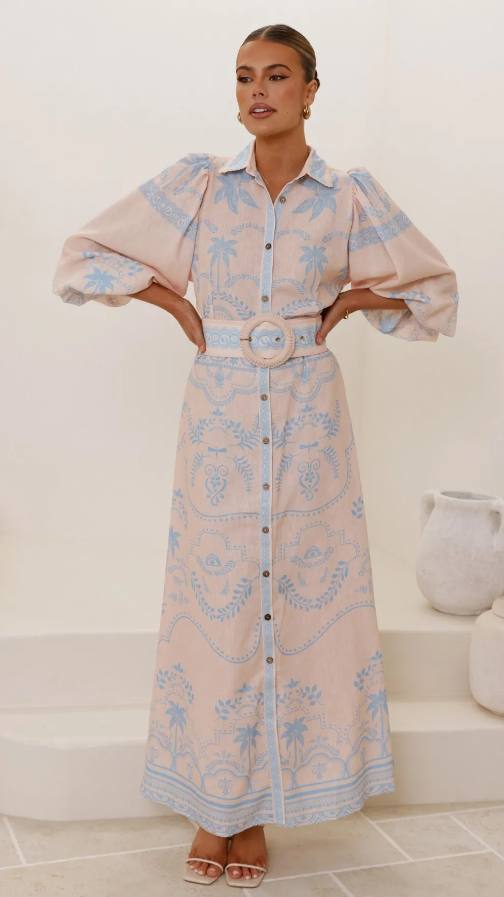 Xander Long Sleeve Maxi Dress - Blue
