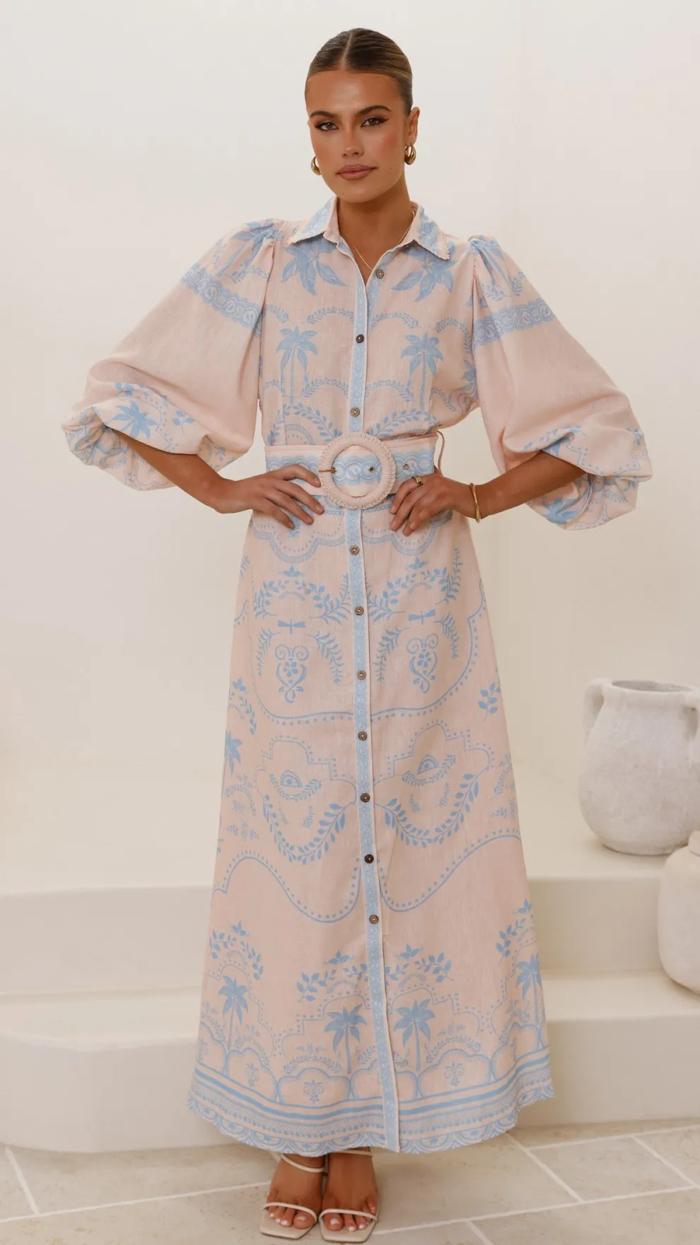 Xander Long Sleeve Maxi Dress - Blue