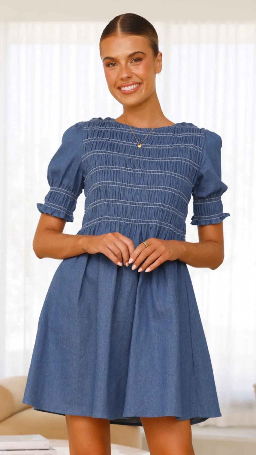 Yana Mini Dress - Blue